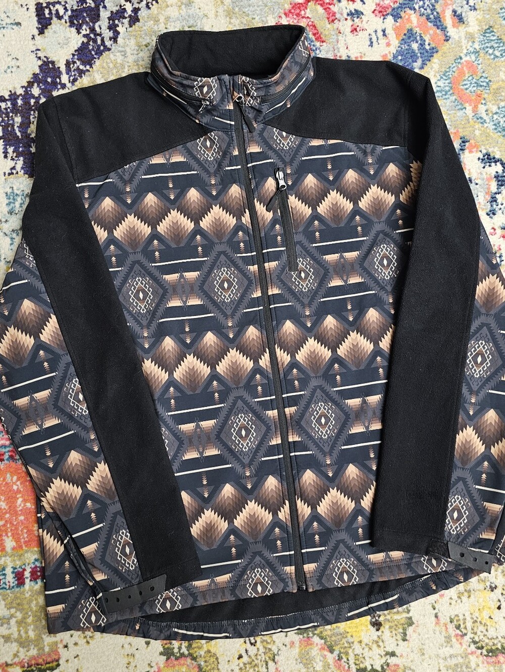 Powder River Outfitters Panhandle Slim Soft Shell Mens 2XL XXL Aztec Zip Jacket